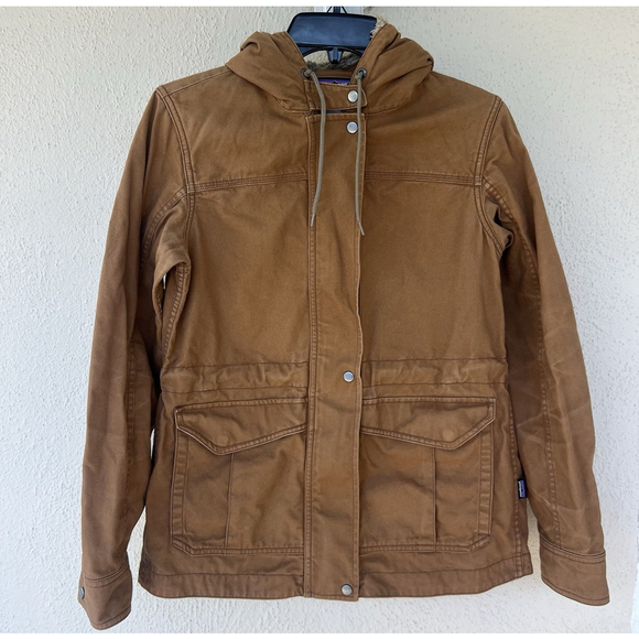 Patagonia Jackets & Blazers - Patagonia Prairie Dawn Jacket Women’s Brown Hooded Organic Cotton Barn Chore